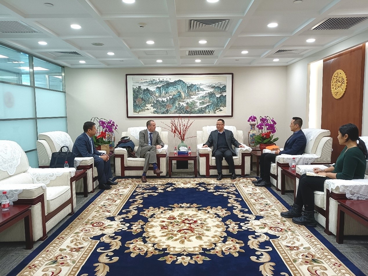 Mr.Cao Hongying, Standing Vice-Chair of CAEFI Meeting Mr. Mike Dethick, Chairman of MEDAC, and and Dr.Li Jun, Secretary General of MEDAC